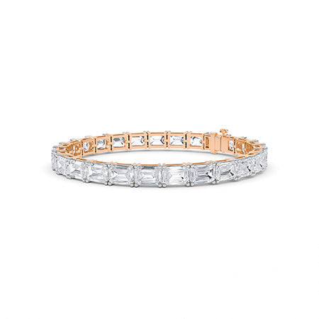 Emerald LG Diamond Bracelet in White Gold - Binson Diamonds Antwerp