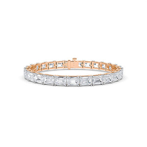 Emerald Lab-Grown Diamond Bracelet in 18K rose gold, front view | Binson Diamonds
