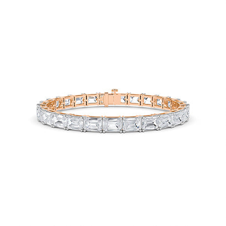 Emerald LG Diamond Bracelet in Rose Gold - Binson Diamonds Antwerp