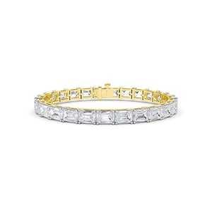 Emerald Lab-Grown Diamond Bracelet in 18K yellow gold, front view