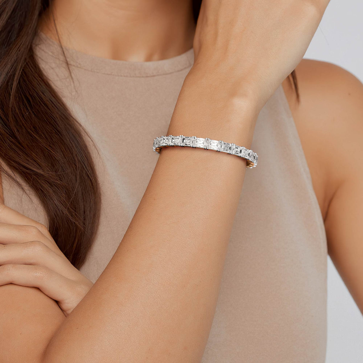 Emerald LG Diamond Bracelet in Yellow Gold - Binson Diamonds Antwerp