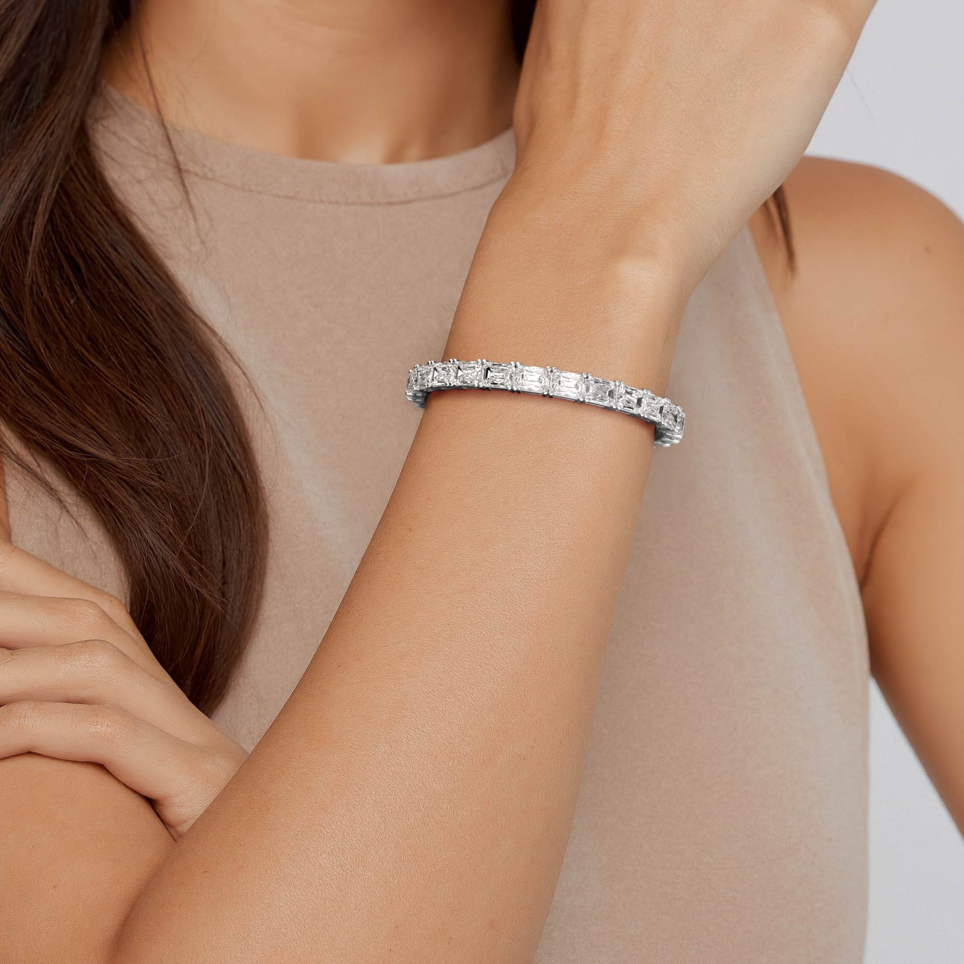 Emerald LG Diamond Bracelet in Rose Gold - Binson Diamonds Antwerp