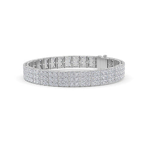 Princess Lab-Grown Diamond Bracelet in 18K white gold, angled view