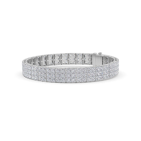 Princess LG Diamond Bracelet in Yellow Gold - Binson Diamonds Antwerp