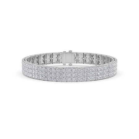 Princess LG Diamond Bracelet in Yellow Gold - Binson Diamonds Antwerp