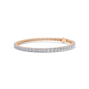 Round Lab-Grown Diamond Bracelet in 18K rose gold, angled view