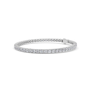Round Lab-Grown Diamond Bracelet in 18K white gold, angled view