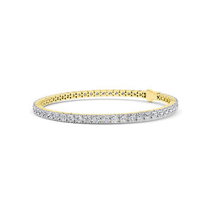 Round Lab-Grown Diamond Bracelet in 18K yellow gold, angled view