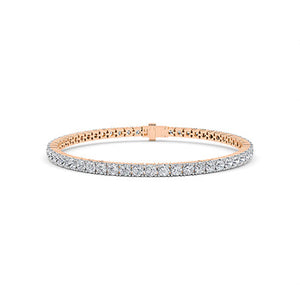 Round Lab-Grown Diamond Bracelet in 18K rose gold, front view