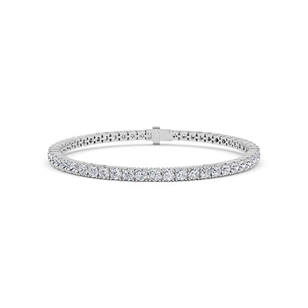 Round LG Diamond Bracelet in White Gold - Binson Diamonds Antwerp