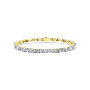 Round Lab-Grown Diamond Bracelet in 18K yellow gold, front view