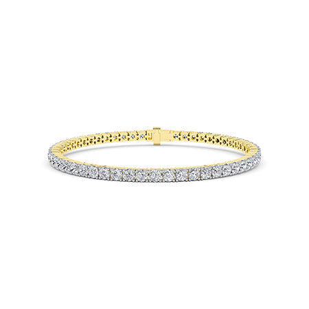 Round LG Diamond Bracelet in White Gold - Binson Diamonds Antwerp