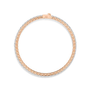 Round Lab-Grown Diamond Bracelet in 18K rose gold, top view