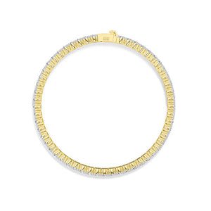 Round Lab-Grown Diamond Bracelet in 18K yellow gold, top view