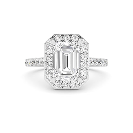Emerald LG Diamond Ring in White Gold - Binson Diamonds Antwerp