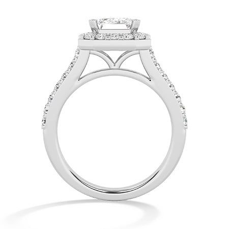 Emerald LG Diamond Ring in White Gold - Binson Diamonds Antwerp