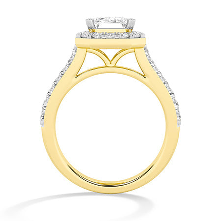 Emerald LG Diamond Ring in White Gold - Binson Diamonds Antwerp