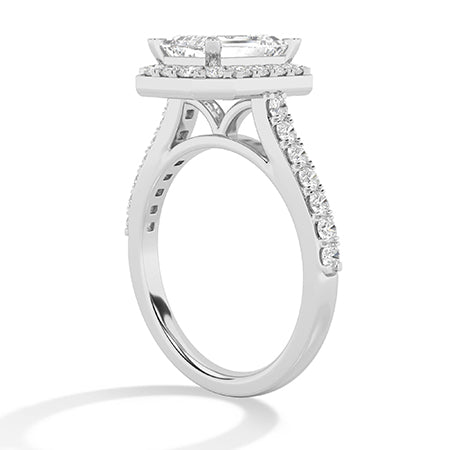 Emerald LG Diamond Ring in White Gold - Binson Diamonds Antwerp