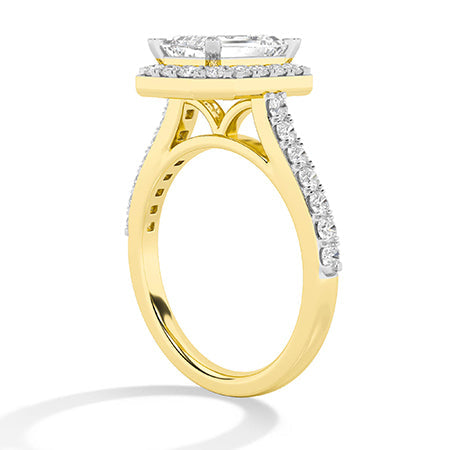 Emerald LG Diamond Ring in White Gold - Binson Diamonds Antwerp