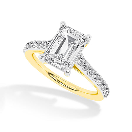Emerald LG Diamond Ring in Rose Gold - Binson Diamonds Antwerp