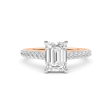 Emerald LG Diamond Ring in Rose Gold - Binson Diamonds Antwerp