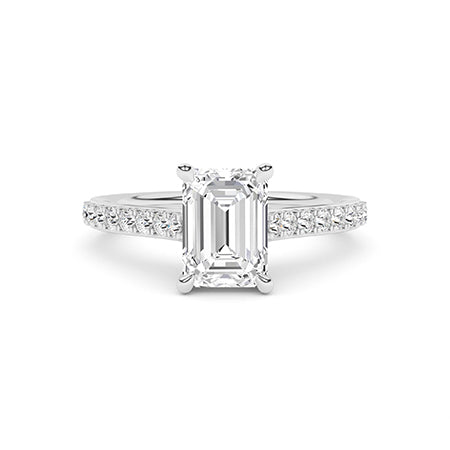 Emerald LG Diamond Ring in Rose Gold - Binson Diamonds Antwerp