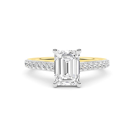 Emerald LG Diamond Ring in Rose Gold - Binson Diamonds Antwerp