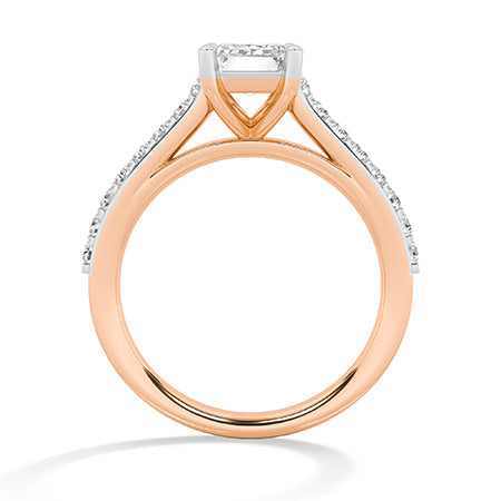Emerald LG Diamond Ring in Rose Gold - Binson Diamonds Antwerp