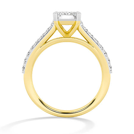 Emerald LG Diamond Ring in Rose Gold - Binson Diamonds Antwerp