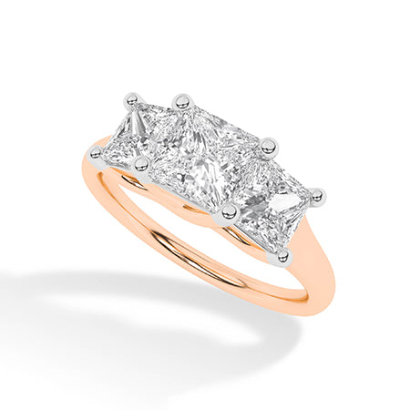 Princess LG Diamond Ring in Rose Gold - Binson Diamonds Antwerp