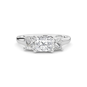 Princess Lab-Grown Diamond Ring in 18K white gold, overhead view