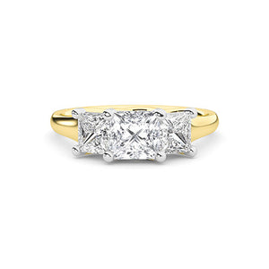 Princess Lab-Grown Diamond Ring in 18K yellow gold, overhead view