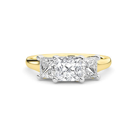 Princess LG Diamond Ring in Rose Gold - Binson Diamonds Antwerp