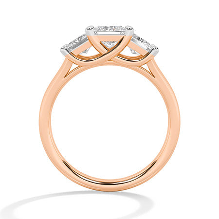 Princess LG Diamond Ring in Rose Gold - Binson Diamonds Antwerp