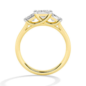 Princess Lab-Grown Diamond Ring in 18K yellow gold, front view