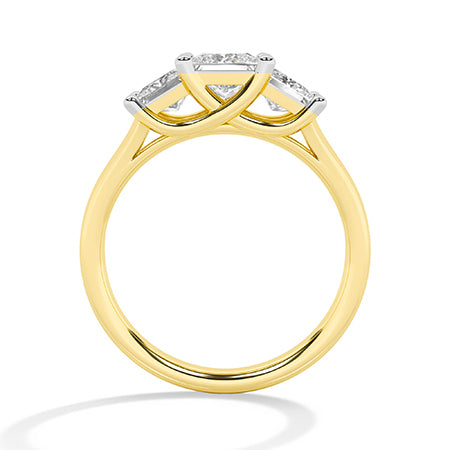 Princess LG Diamond Ring in Rose Gold - Binson Diamonds Antwerp