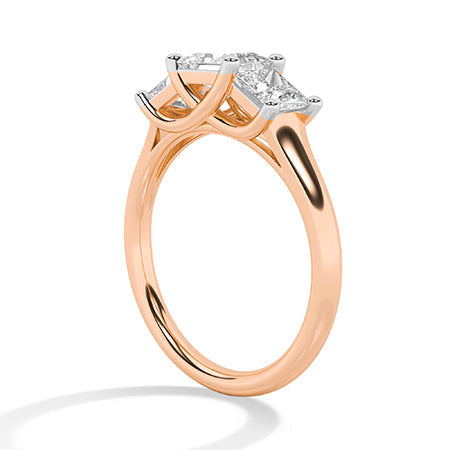 Princess LG Diamond Ring in Rose Gold - Binson Diamonds Antwerp