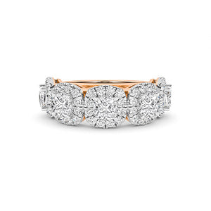 Round Lab-Grown Diamond Ring in 18K rose gold, overhead view