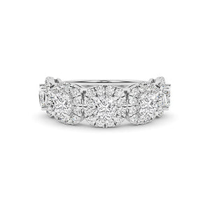 Round Lab-Grown Diamond Ring in 18K white gold, overhead view | Binson Diamonds