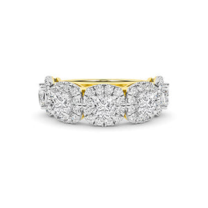 Round Lab-Grown Diamond Ring in 18K yellow gold, overhead view