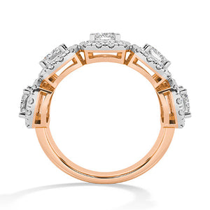 Round Lab-Grown Diamond Ring in 18K rose gold, front view