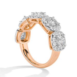 Round Lab-Grown Diamond Ring in 18K rose gold, side view