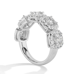 Round Lab-Grown Diamond Ring in 18K white gold, side view