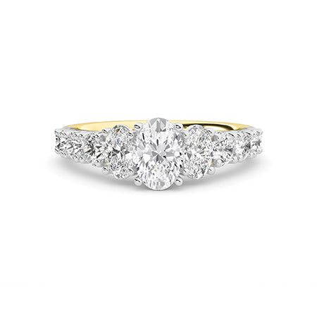 Oval LG Diamond Ring in Yellow Gold - Binson Diamonds Antwerp