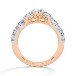 Oval Lab-Grown Diamond Ring in 18K rose gold, front view