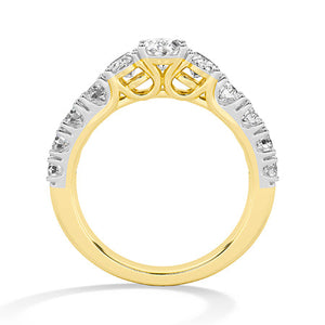 Oval Lab-Grown Diamond Ring in 18K yellow gold, front view