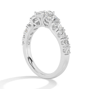 Oval Lab-Grown Diamond Ring in 18K white gold, side view
