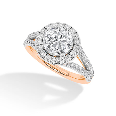 Round LG Diamond Ring in Rose Gold - Binson Diamonds Antwerp