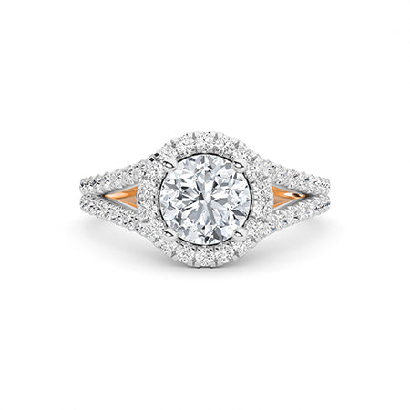 Round LG Diamond Ring in Rose Gold - Binson Diamonds Antwerp
