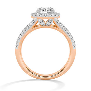 Round Lab-Grown Diamond Ring in 18K rose gold, front view